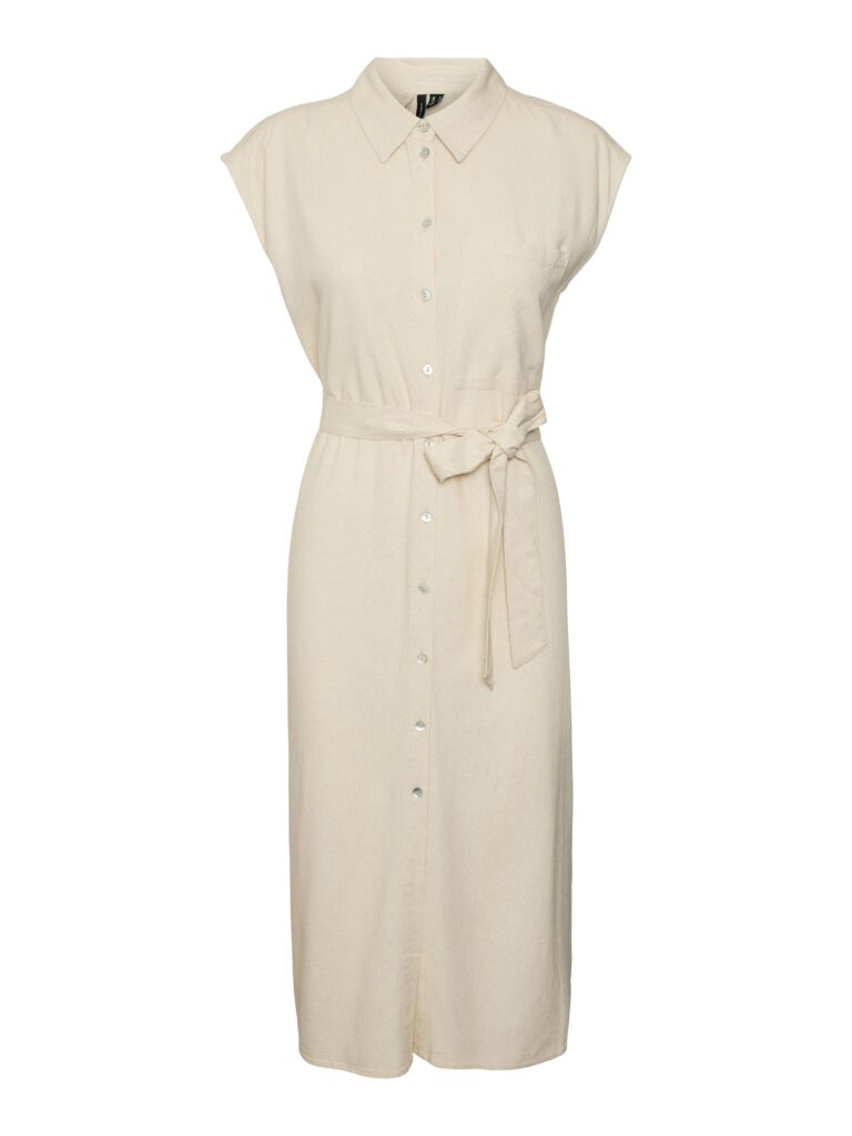 VERO MODA γυναικείο λινό φόρεμα midi 10282532 VERO MODA γυναικείο λινό φόρεμα midi 10282532