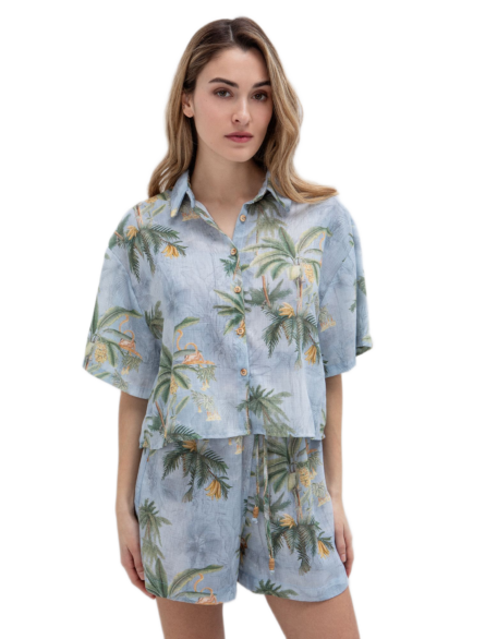 Toi & Moi γυναικείο tropical πουκάμισο 30-5764-126