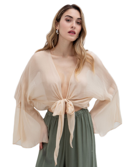 Toi & Moi γυναικείο bolero από βισκόζη και μετάξι 40-0871-126