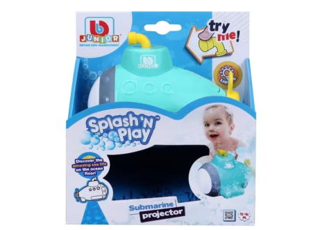 Bburago BB JUNIOR Splash'N Play Submarine Projector παιχνίδι μπάνιου υποβρύχιο με προβολέα 16/89001